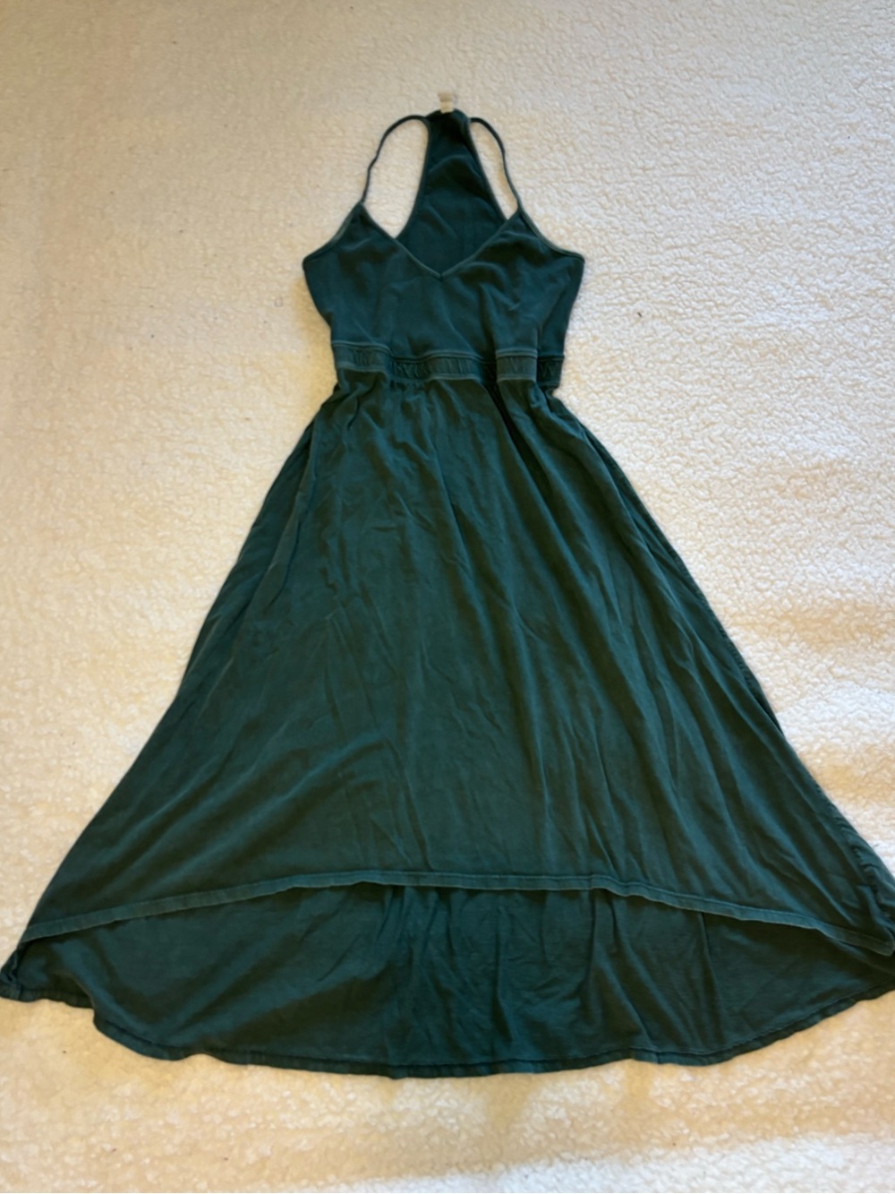Anthropologie Daily Practice Women Green Racerback Asymmetrical Midi Dress